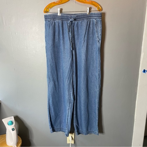 Lucky brand Drawstring cotton Blue Denim Pants large - Picture 1 of 8